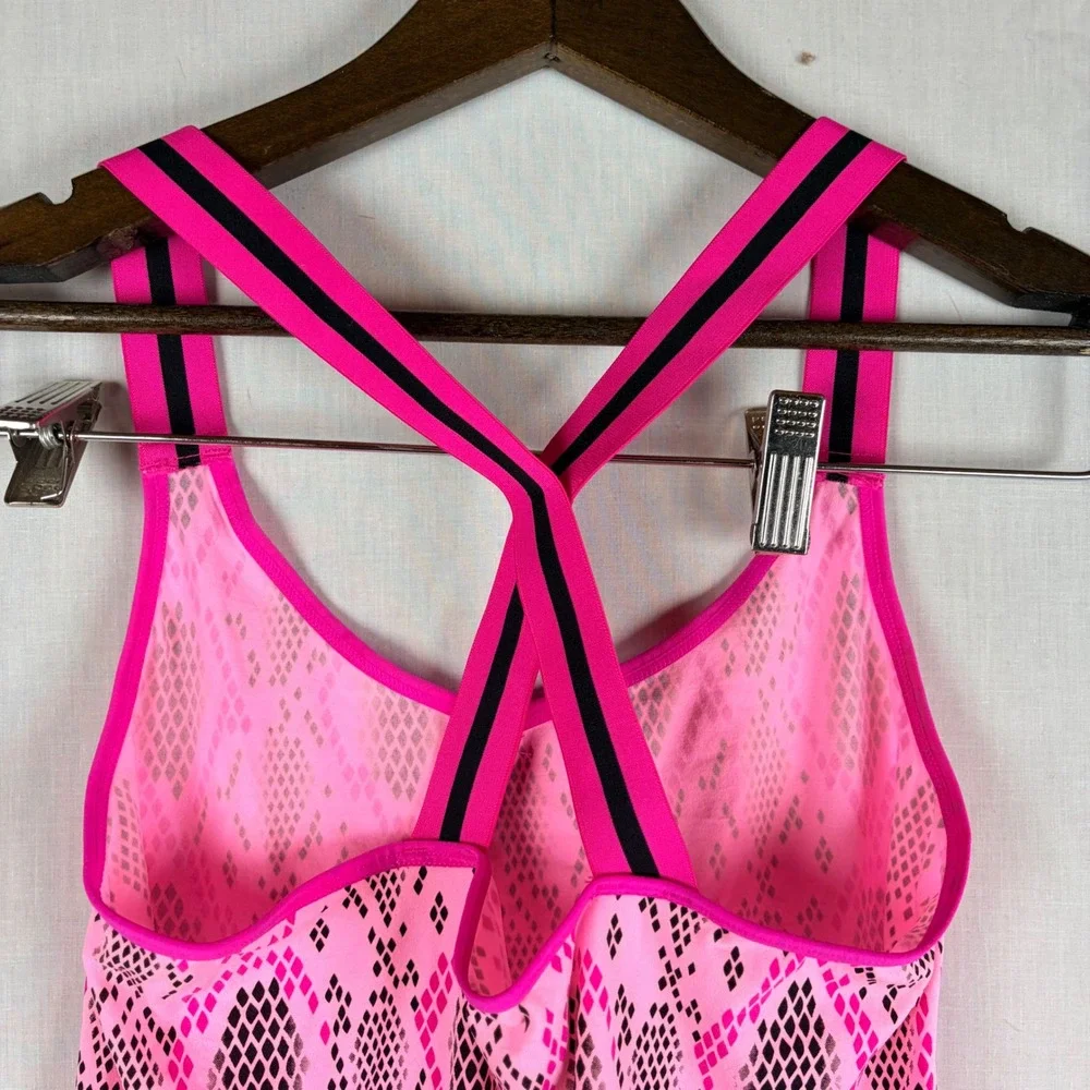No‎ Boundaries Pink Snakeskin Activewear Tank Top and Boy Short Set Large 12-14